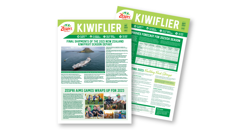 Zespri Kiwiflier monthly publication